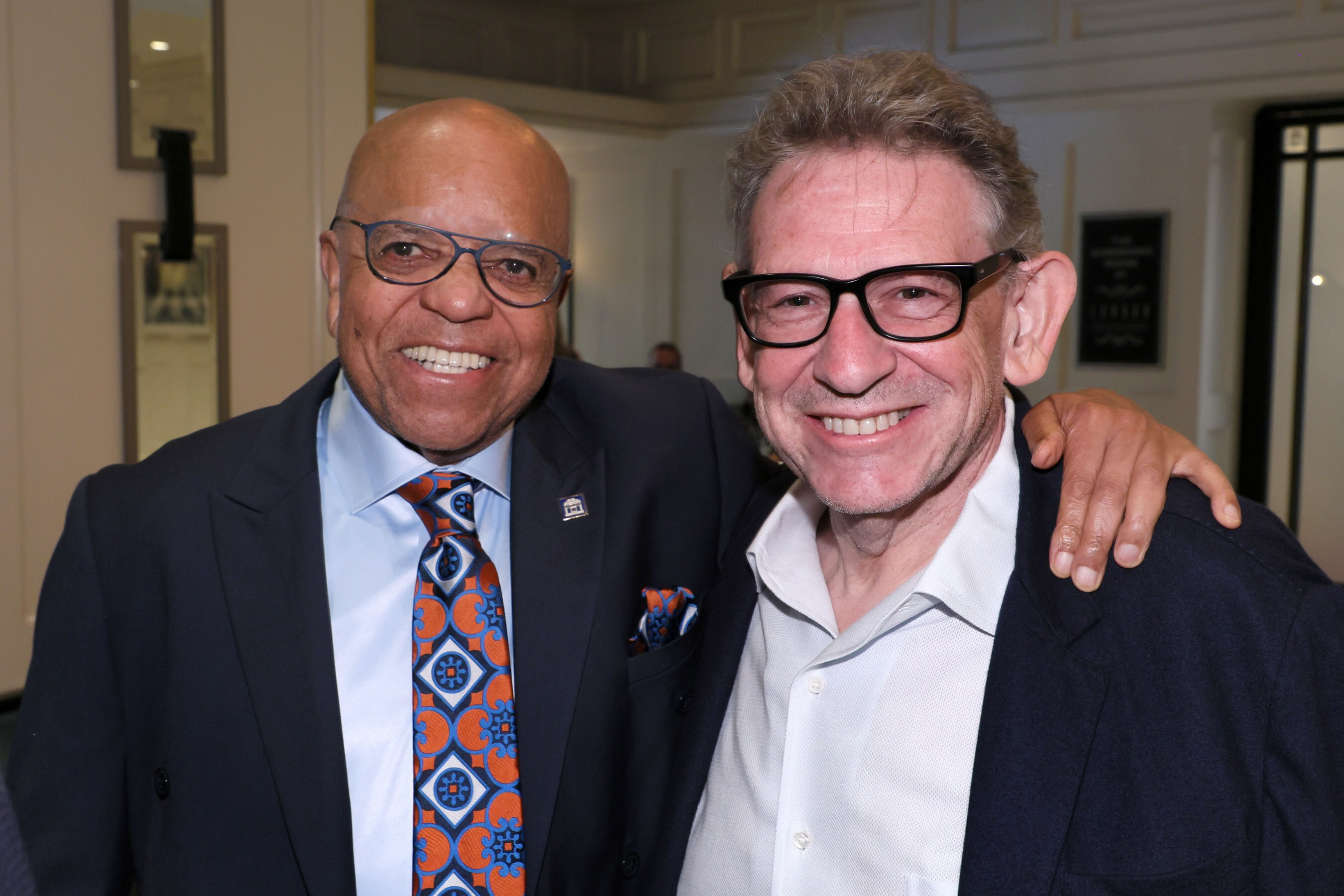 Berry Gordy and Sir Lucian Grainge Photo: Juan Tallo